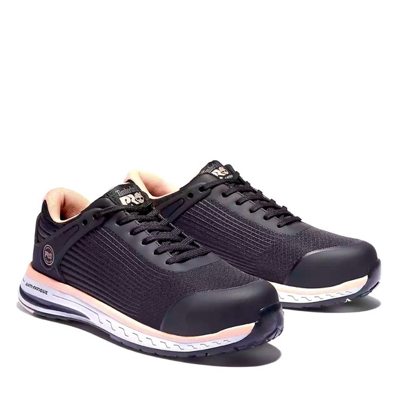 Timberland Shoes - Timberland Women Anti-Fatigue Steel-toed black/pink shoe size 8.5